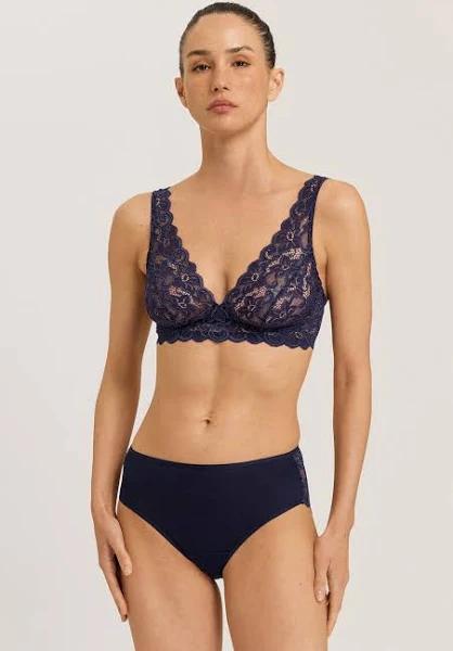 HANRO Moments Lace Soft Cup Bra 071465 Deep Navy 34D