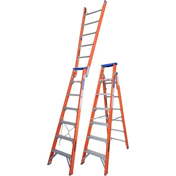 Indalex 2.1m-3.8m 150kg Dual Purpose Fibreglass Ladder