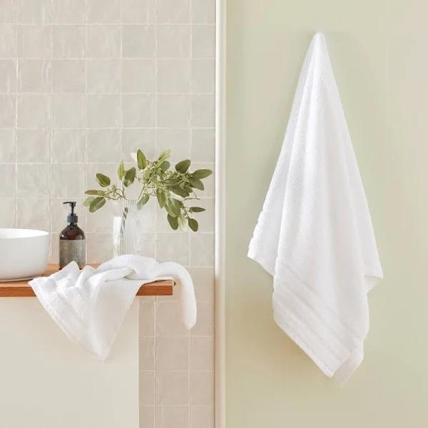 Adairs Flinders White Towel Range - Bath Sheet