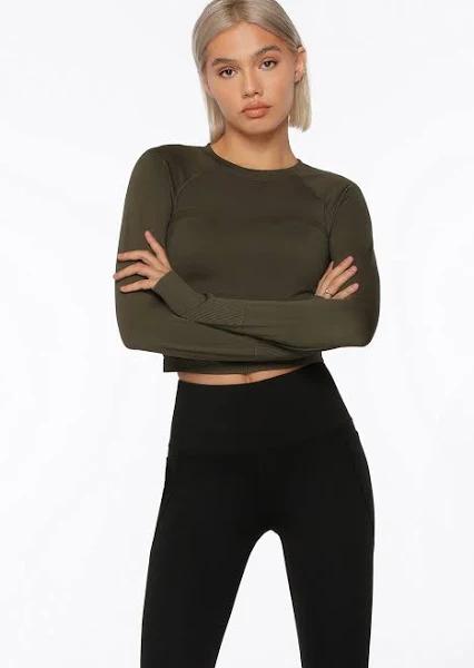 Lorna Jane | Dynamic Seamless Cropped Long Sleeve Top | 2 Way Stretch | S | Womens