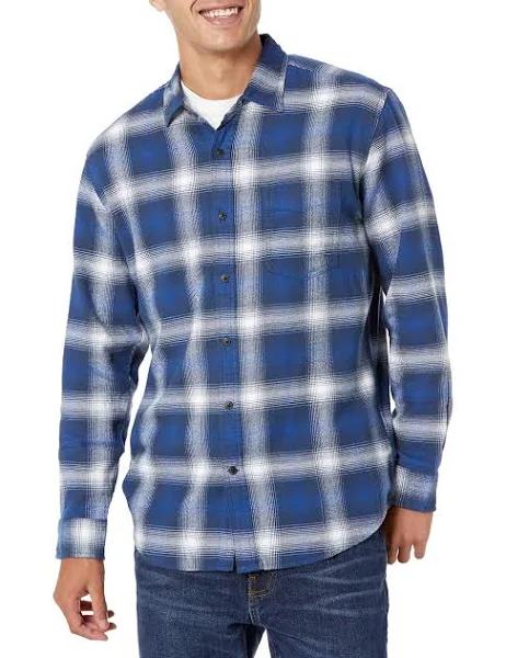 Amazon Essentials Men's Regular-fit Long-Sleeve Plaid Flannel Shirt