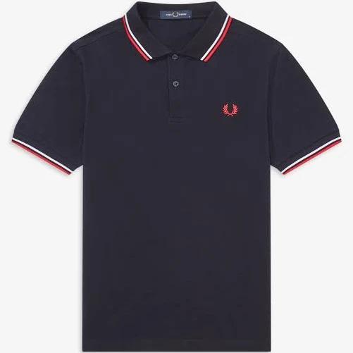 Fred Perry Twin Tipped Polo Shirt - Navy/White/Red