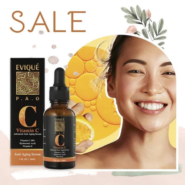 Natural Vitamin C 20% - Advanced Anti Aging Serum, With Vitamin E &