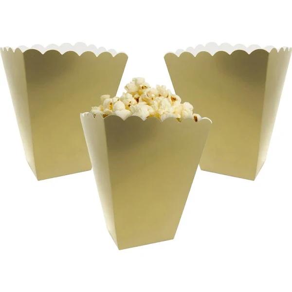 Popcorn Favor Boxes Small Gold 5pk