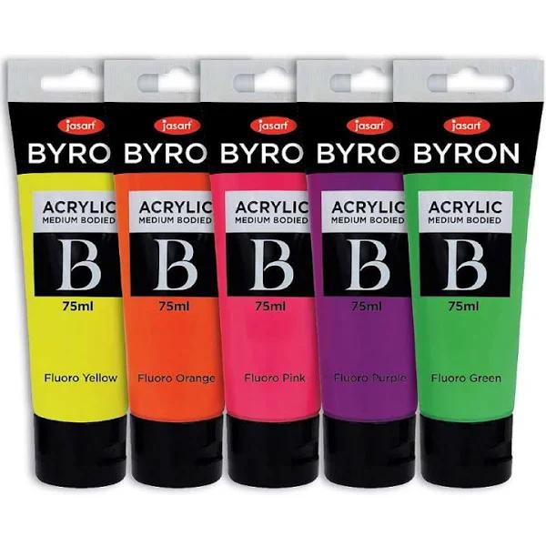 Jasart Byron - Acrylic Paint (75ml) Fluoro: Set of 5