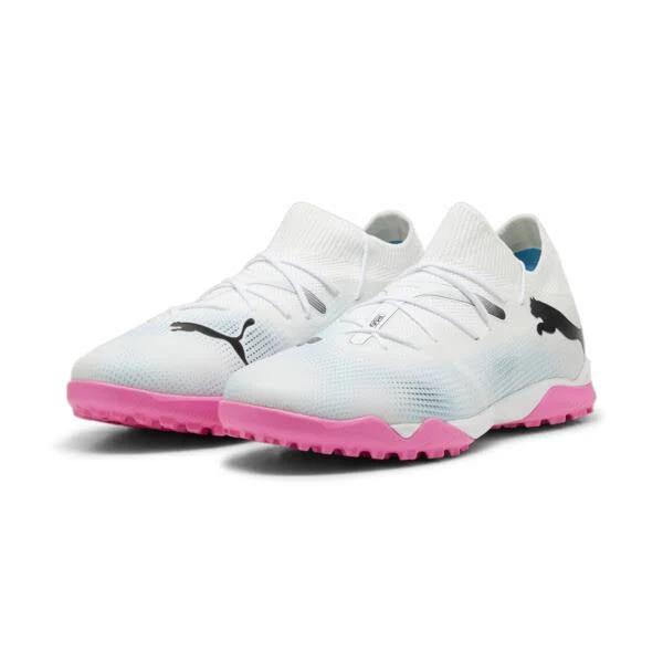 Puma Future 7 Match TT Turf Soccer Cleat White/Black/Poison Pink - Size 14