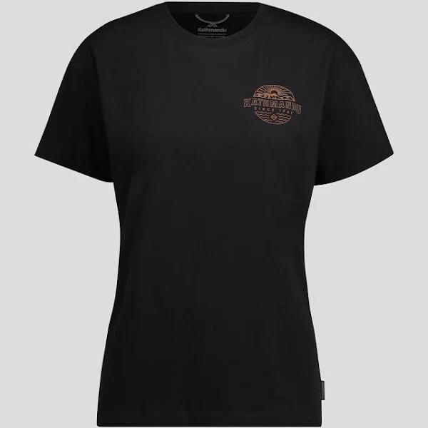 Kathmandu Logo Faded Women's Organic Cotton T-Shirt - Black - XXL