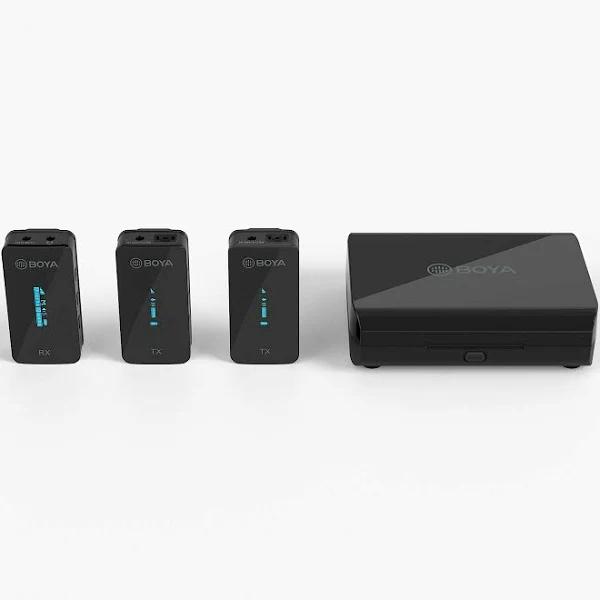 BOYA BY-XM6-K2 Ultra Compact 2.4GHz Wireless Microphone (1xRX & 2xTX) with Charging Case