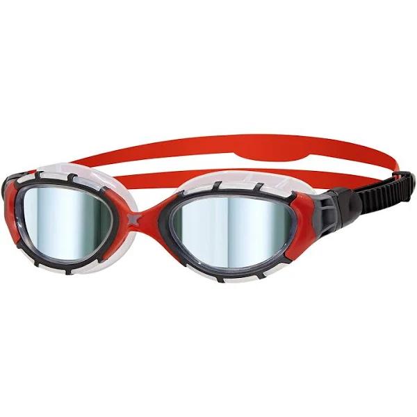 Zoggs Predator Flex Titanium Goggles Regular Fit Red Black