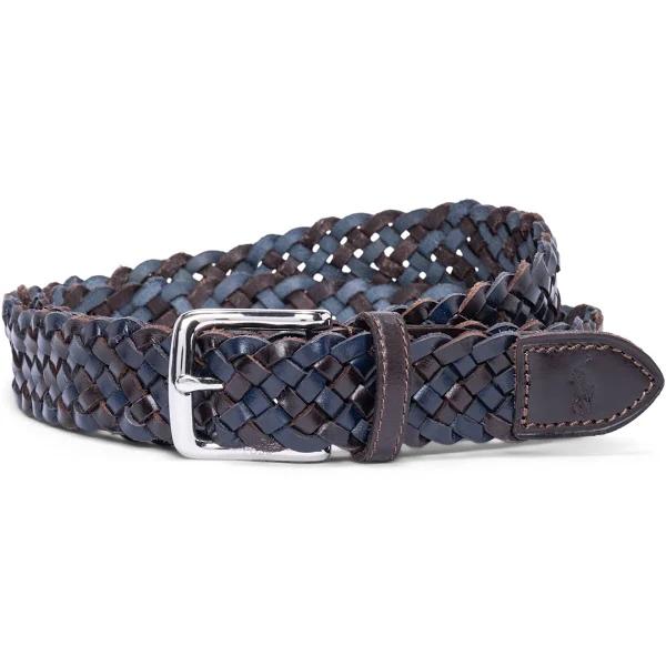 Polo Ralph Lauren Braided Leather Belt in Blue 38