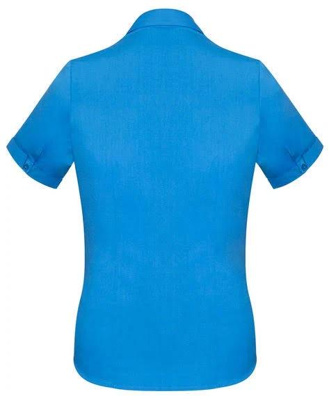 Biz Collection Ladies Monaco Short Sleeve Shirt (S770LS) 20 / Cyan