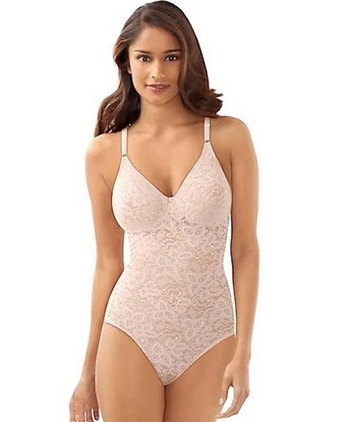 Bali Women's Shapewear Lace 'n Smooth Body Briefer - 36D - Rosewood