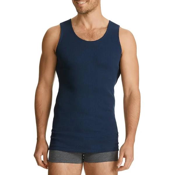 Bonds The Original Chesty Cotton Plain Mens Navy Blue Singlet Vest Tank Top Tee