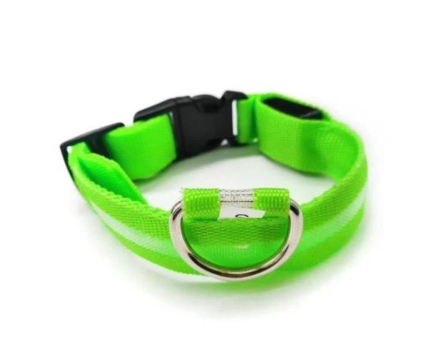 M Size USB Rechargeable LED Dog Collar Nylon Glow Flashing Light Up Safety Pet Collars