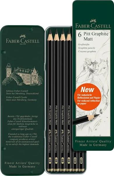 Faber-Castell Pitt Graphite Matt Pencil Tin of 6