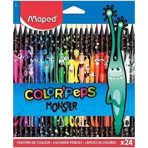 Maped Monster Colour Pencils Pack 24 Assorted