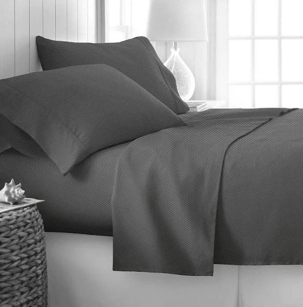 Ramesses 2000TC Bamboo Embossed Sheet Set King Single Charcoal