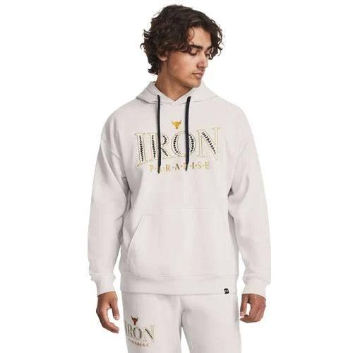 Under Armour Project Rock Mens Rival Hoodie - White XL