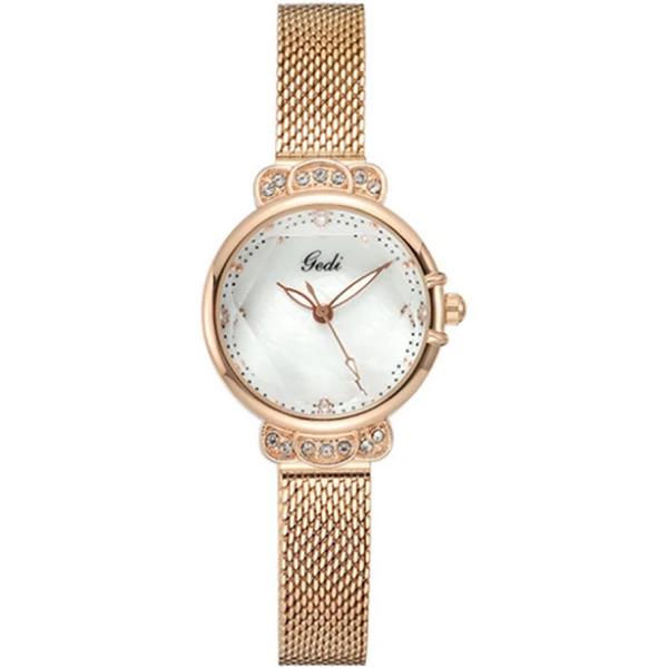 W63 White Ladies Multi-faceted Glass Small Dial Watch Fashion Mesh Belt Quartz Waterproof Watch Girls Decorative Watch Jewelry