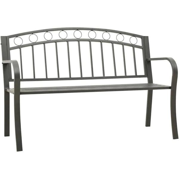 vidaXL - Garden Bench Steel - Grey - 125 cm