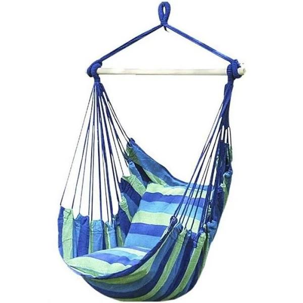 Portable Hanging Hammock Chair Swing Garden Outdoor Camping Soft AU New - Aimall Green