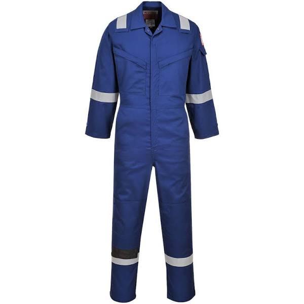 Portwest Mens Flame Resistant Super Light Weight Anti-static Coverall 210g Navy S