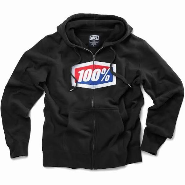 100% Official Fleece Zip-Up Hoodie, Black / 2XL