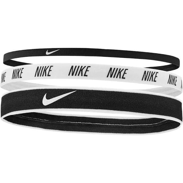 Nike Mixed Width Headbands 3 Pack - Black/White/Black