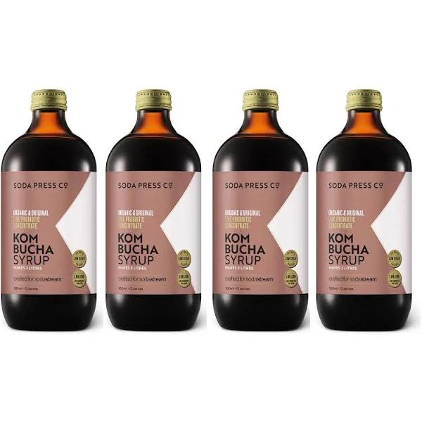 SodaStream Soda Press 4 Pack Organic Syrup 500ml - Kombucha