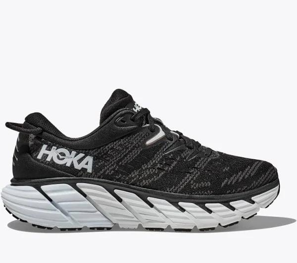 Womens Hoka Gaviota 4 Wide (D-Width) Black/White / 8.5