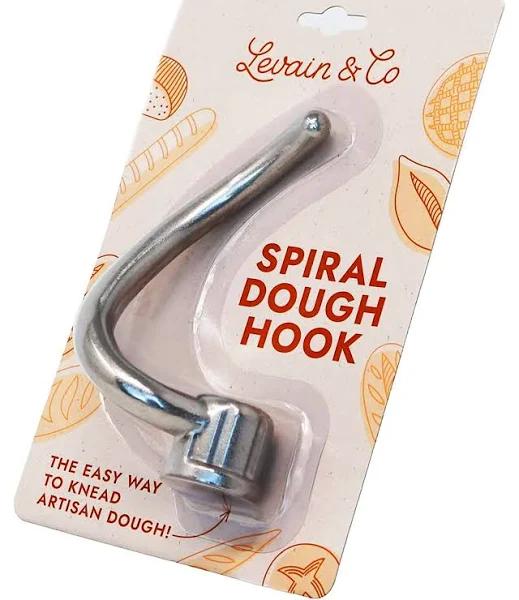 Levain & Co Spiral Dough Hook For KitchenAid Artisan/Classic Stand Mixer - Professional 100% Stainless Steel Attachment - Fits Kenwood, AEG, Sunbeam