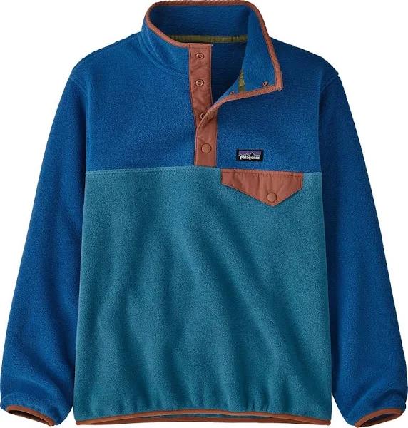 Patagonia Synch Snap-T Kids Fleece Pullover - Wavy Blue - XL