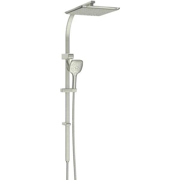 Greens Swept Airflo Twin Rail Shower - Brushed Nickel