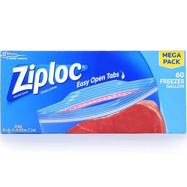 Ziploc Freezer Bags Gallon, 60.0 Count