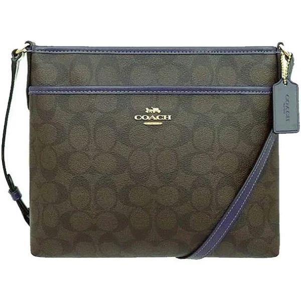 Coach Signature Zip File Crossbody Bag