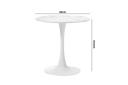 Oikiture 60cm Dining Table Kitchen Marble Tulip Round Metal Leg White