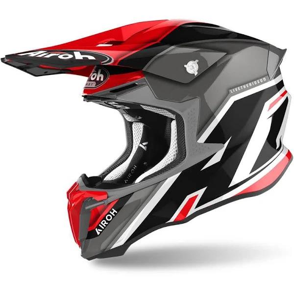 Airoh Twist 2.0 Shaken Motocross Helmet, Red, Size L