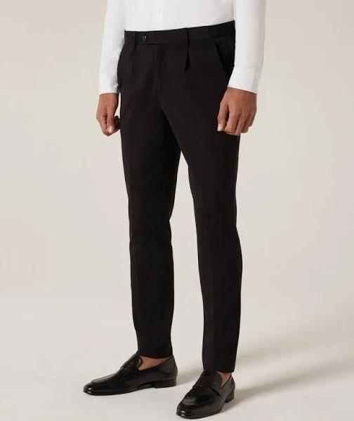 Politix Travel Jersey Check Tailored Pant in Black 32