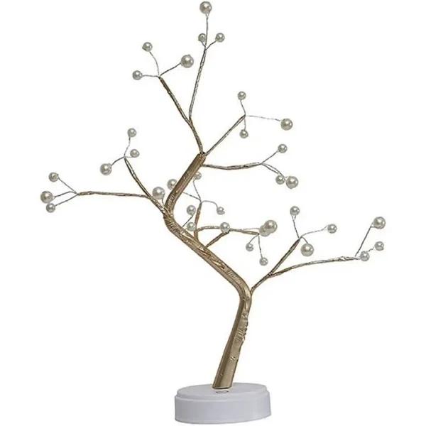 GOMINIMO Wood Desk Lamp Bonsai Lighted Tree