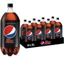 Pepsi Max Cola Soft Drink, 8 x 2L