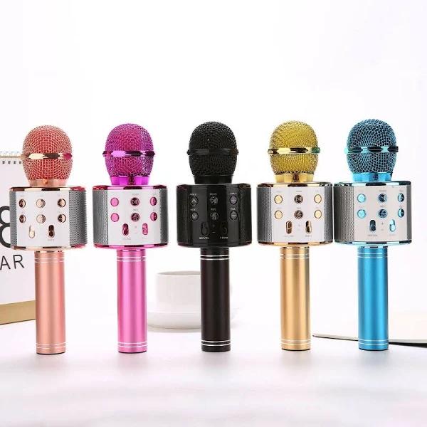 Karaoke Microphone Speaker Wireless Bluetooth Handheld Mic USB Player Ktv WS858