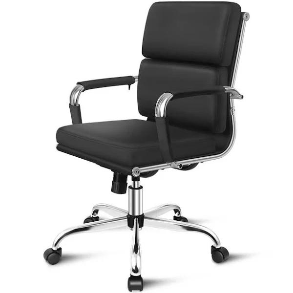 ALFORDSON Office Chair Ergonomic Paddings Black - Mid Back