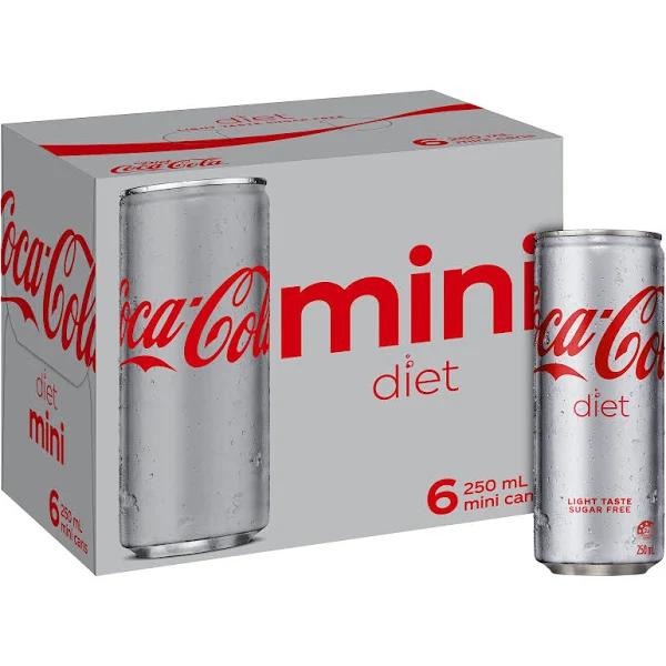 Coca-Cola Diet Mini Cans 250ml x 6 Pack