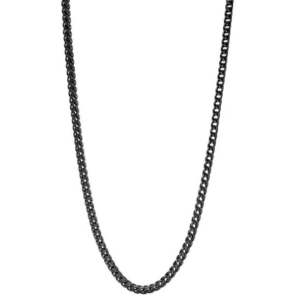 Fossil Men's Necklace, Black, Stainless Steel