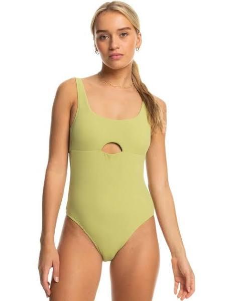 Roxy Pro The Double Line One Piece Swimsuit in Fern Green XS