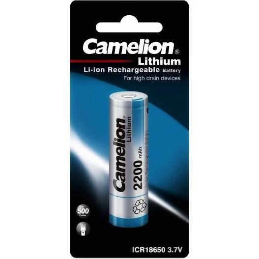 Camelion CA186501CR 3.7V 2600mAh Lithium Battery 18650 Rechargeable [Flat Top] Voltage: 3.7V 3.7V 2200mAh Lithium Battery - AfterPay & zipPay