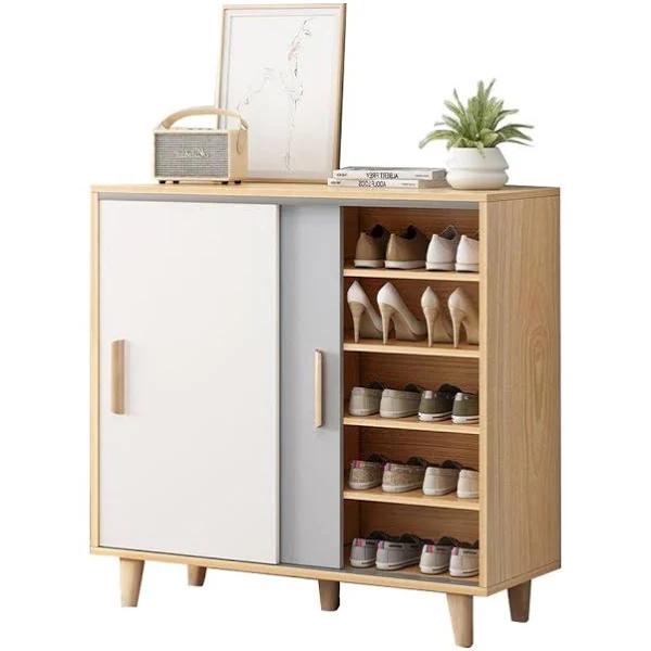 90cm Shoe Cabinet Shoes Storage Rack Organiser Wooden Shelf Drawer