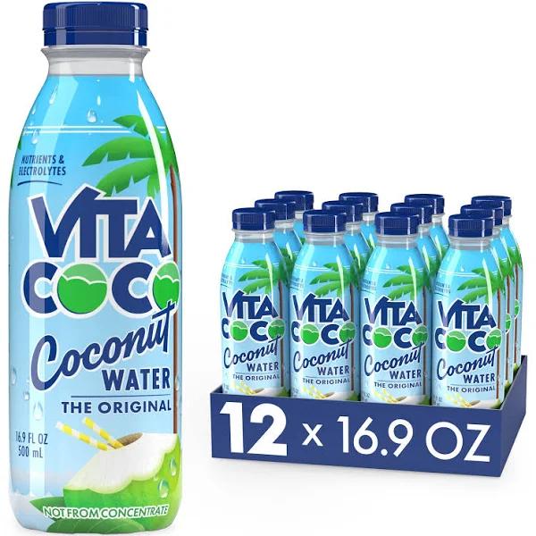 Vita Coco Coconut Water Pure Natural Hydrating Electrolyte Drink 16.9 oz 12 Pck