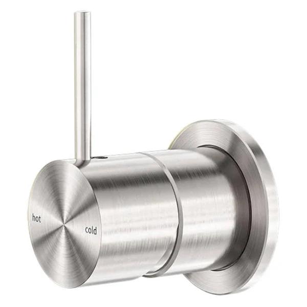 Nero Mecca Shower Mixer With 60mm Plate Handle Up Brushed Nickel