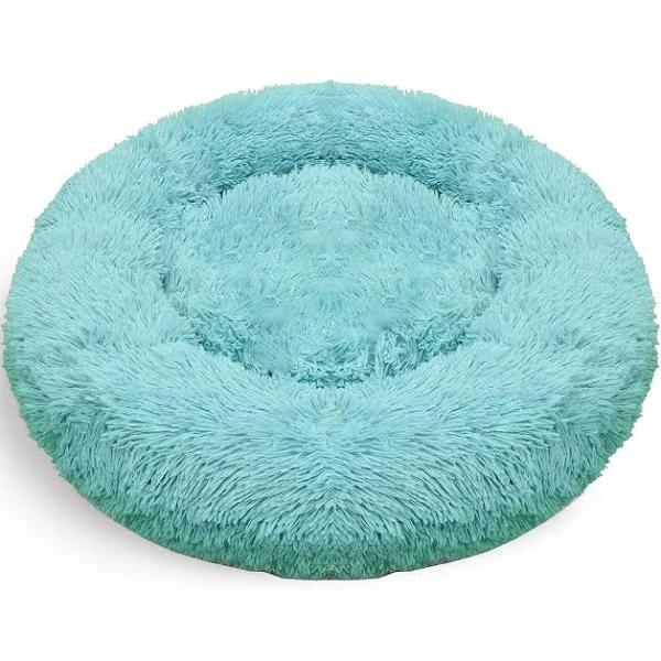 Pet Dog Bed Warm Plush Round Comfortable Nest Comfy Sleeping Kennel Green M 70cm